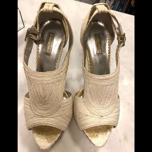 Raffia 6 inch platform heels